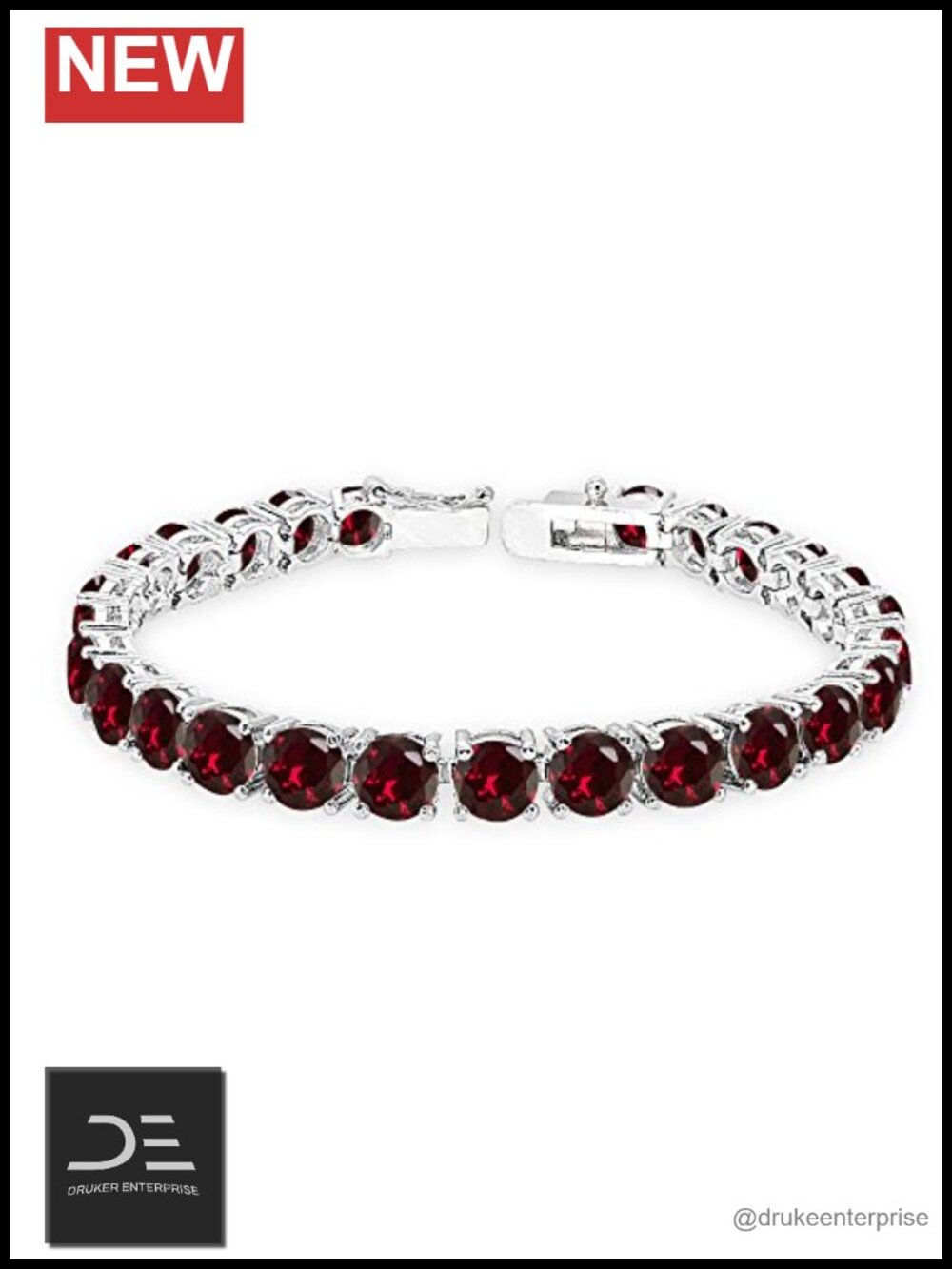 Sterling Silver Tennis Bracelet 6mm Round Gemstone Elegant Women Link Chain